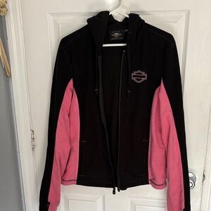 Harley-Davidson Women's Black and Pink Bomber Jacket